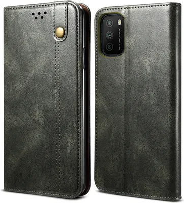 Image de Etui pour Xiaomi Poco M3, étui portefeuille en cuir avec fonction stand vert