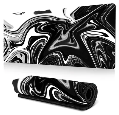 Image de Tapis de souris – 900 x 400 mm, très grand format – Améliore la précision et la vitesse de votre souris gaming. Tapis de souris gaming XXL (mélange blanc/noir)