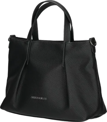 Produktbild von Große Damen Tasche Schultertasche Umhängetasche Crossover Bag Leder Optik Handtasche Schwarz