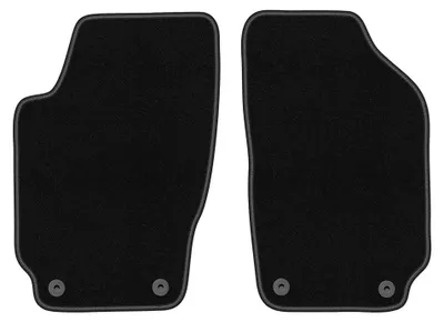 Produktbild von Velours-Fußmatten Vorne für Skoda Fabia I 1999-2007 (Schrägheck/Limousine/Kombi) – 2-tlg, Schwarz, passgenau – Wielganizator BASIC