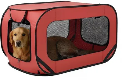 Produktbild von Unyqoos® Faltbare Transportbox für Haustiere 94 x 53 x 53 cm – geräumig für mittelgroße Hunde & Katzen bis 29,5 kg, atmungsaktive Mesh-Belüftung, Oxford-Stoff & Stahldraht, Sicherheitsgurtbefestigung