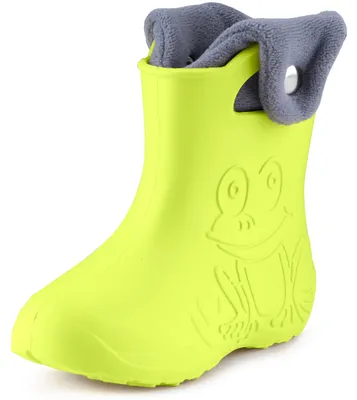 Image de Ladeheid Eva Enfants Garçons Filles Bottes de pluie fourrées LA-CA-04 (Citron vert, 24/25 UE)