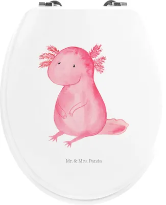 Produktbild von Mr. & Mrs. Panda Toilettendeckel Axolotl Niedlich - Weiß - Geschenk, Molch, Lebensweisheit, WC Sitz, Freundin, Fröhlich, Liebe, WC-Sitz, Weisheit, Brille, klo deckel