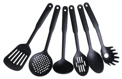 6-teiliges Küchenutensilien-Set, Nylon, antihaftbeschichtet, langem Griff