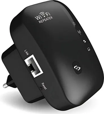 Produktbild von 300 Mbps WiFi Wiederholer in Schwarz.