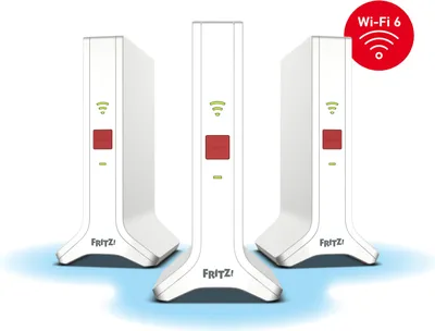 Obrázok produktu pre Mesh Set 4200, Červená, Biela, 2x2/4x4, Sieťový opakovač, Výkon, WLAN, Dvojpásmový (2,4 ghz/5 ghz), Wi-Fi 6E (802.11ax)