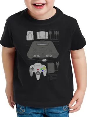Produktbild von A.N.T. 64 Bit Retro Gamer Kinder T-Shirt konsole n64 videospiel