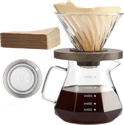 Produktbild von Kaffeezubereiter 600ml Glas Pour Over für Zuhause