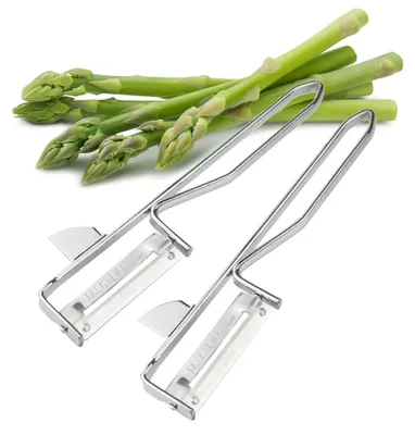 Schäler-Set aus Edelstahl, 2-teilig, für Obst und Gemüse