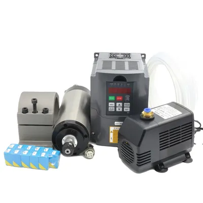 Image de Kit moteur de broche refroidi par eau, puissance 1,5 kW, vitesse 24000 tr/min, kit complet 220V