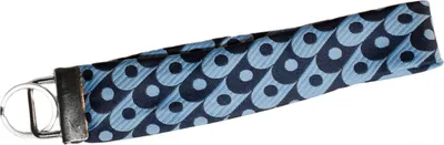 Produktbild von Krawatte Schlüsselanhänger Miniblings Upcycling blau hellblau Dots Unikat Retro