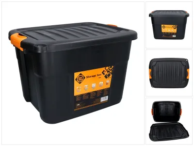 Immagine prodotto di FORTE Tools - Contenitore porta attrezzi da 42 l con chiusura a scatto, 50x39x34 cm, nero - Valigetta porta attrezzi, contenitore, robusto, impilabile, chiudibile a chiave (000051361905)