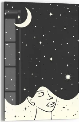 Produktbild von DEQOART Glasbild Echtglas 40x60 cm 'Sternenseele ' Wandbild Bild modern Deko