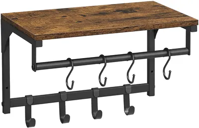 Produktbild von Songmics Wandgarderobe mit Regal rustikales Braun