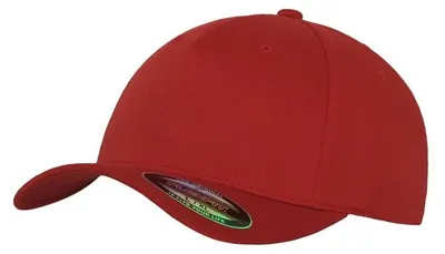 Image de Casquette de baseball unie Flexfit à 5 panneaux LT426 (S/M) (rouge)