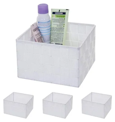 Produktbild von Set aus 4 Aufbewahrungskörben, Dekokörbe in Weiß, 12x19x19cm
