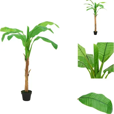 Produktbild von vidaXL Künstlicher Bananenbaum mit Topf 180 cm Grün -  Kunstpflanzen