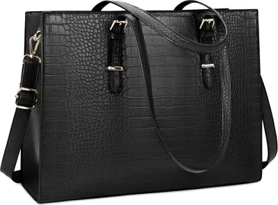 Produktbild von Lubardy Handtasche Damen Schwarz 15.6 Zoll Laptop Umhängetasche