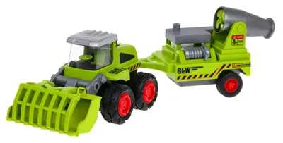 Immagine prodotto di Caricatore agricolo per bambini 1:55 Trattore con asse + semirimorchio con irroratore per frutteti