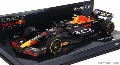 Imagen del producto de Minichamps, Red Bull F1, RB19, equipo Oracle Red Bull Racing, número 11, 4º puesto, Gran Premio de Abu Dabi 2023, Sergio Pérez, escala 1:43, color azul mate