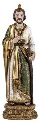 Heiligenfigur Judas Thaddäus, Harz, handbemalt, 21 cm
