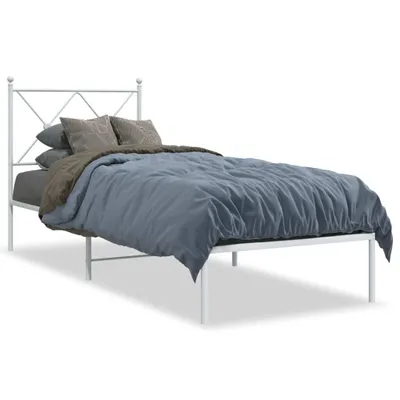 Obrázok produktu pre vidaXL Kovová posteľ bez matraca s čelom biela 75x190 cm