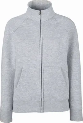 Produktbild von Damen-Sweatshirt Lady-Fit Premium Sweatjacke - Heather Grau, XS