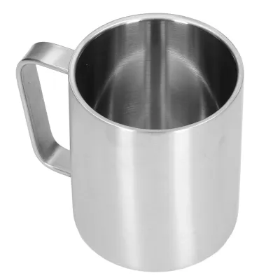 Zdjęcie produktu dla Kubek ze stali nierdzewnej, kubek do kawy, kubek zewnętrzny, podwójny kubek na wodę, kubek ze stali nierdzewnej z uchwytem, kubek do kawy ze stali nierdzewnej