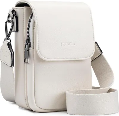 Produktbild von MUIIKOLA Damen Handytasche RFID-Blockierung Umhängetasche Leder breiter Gurt