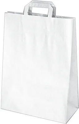 Produktbild von 250x GASTRO Papiertragetaschen 39 x 32 x 16 cm mit EAN-Code weiß