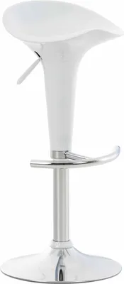 Produktbild von TPFLiving Barhocker Saturn Gestell Metall in Chromoptik Kunststoff Weiß