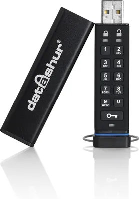 Produktbild von iStorage datAshur 256-bit 8GB, 8 GB, USB Typ-A, 2.0, 27 MB/s, Schutzhülle, Schwarz