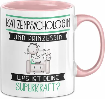 Produktbild von Katzenpsychologin Und Prinzessin Tasse Geschenk Für Eine Katzenpsychologin Geburtstag Was Ist Deine Superkraft (Rosa)