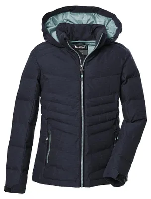 Productafbeelding van Killtec meisjes gewatteerde jas met capuchon, model KOW 166 GRLS QLTD JCKT, zwart-blauw, maat 140