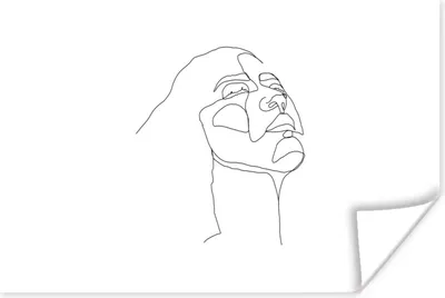 Produktbild von MuchoWow® Poster Frau - Porträt - Strichzeichnung 120x80 cm - Bilder