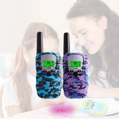 Produktbild von Kinder Walkie Talkie 2PCS Outdoor Remote Control Interaktives Spielzeug mit Hintergrundbeleuchtung LCD-Taschenlampe Urlaub Geschenk für Jungen und Mädchen