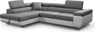 Produktbild von Aller L-Ecksofa 275x202 cm links, Schlaffunktion & Bettkasten, Hellgrau/Weiß