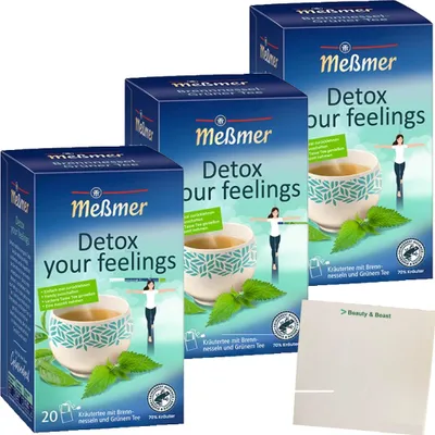 Produktbild von Meßmer Detox your feelings 3er Pack (3x40g Packung) + usy Block