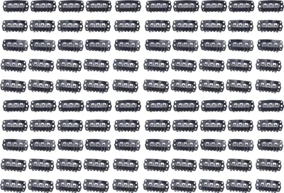 Image de 100 pinces à perruque en forme de U de 2,3 cm, 6 dents de peigne, acier inoxydable, noir, accessoires, fermeture à ressort pour extensions de cheveux