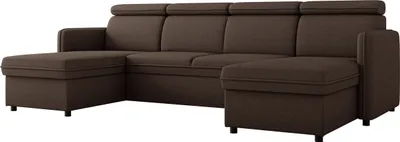 Produktbild von MIRJAN24 Wohnlandschaft Barcelo U, Wohnzimmer Ecksofa mit zwei Bettkästen und Schlaffunktion, Einstellbare Kopfstützen, 284x166x84-96 cm (Farbe: Enjoy New 04)