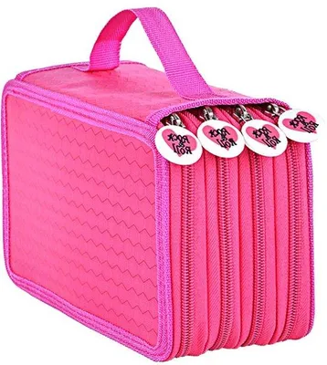 Image de Trousse de bureau en plastique de grande capacité, multifonctionnelle, couleur rouge
