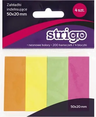 Produktbild von Haftnotizen 50x20mm 200K neon STRIGO