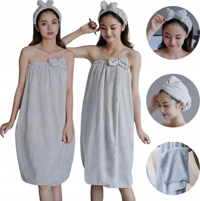 Produktbild von Sauna-Handtuch Damen 95x135 cm – Waffel-Pareo mit Trägern, Spa Kilt Badeponcho für Pool und Wellness