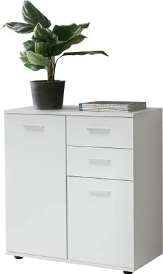Kommode Schrank 71x78x35,5cm Holz Weiß modern Flurschrank matt – Ansicht 1