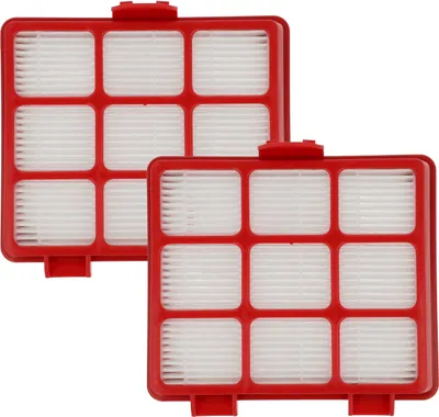 Produktbild von vhbw 2x Staubsaugerfilter kompatibel mit Grundig VCC 3170 L, GMS 3600, VCC 3870 A Staubsauger - Abluftfilter Rot Schwarz Weiß