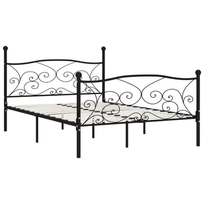 Obrázok produktu pre Maison Exclusive – Rám postele s roštom, čierny kov, 140 × 200 cm