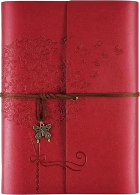 Produktbild von Unyqoos® Premium Kunstleder Notizbuch – nachfüllbares Tagebuch & Planer A5 (16,5 x 23,4 cm), Rot, für Frauen & Mädchen