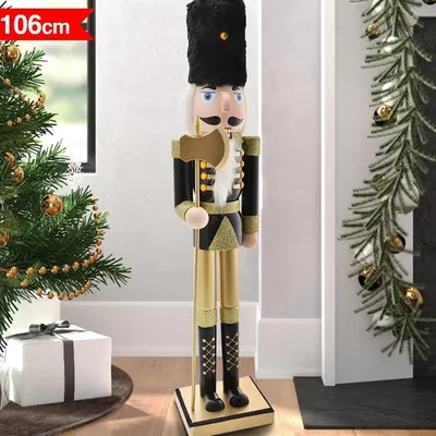 Houten Notenkraker Soldaat 106 cm, Weihnachtsdeko, Design 2