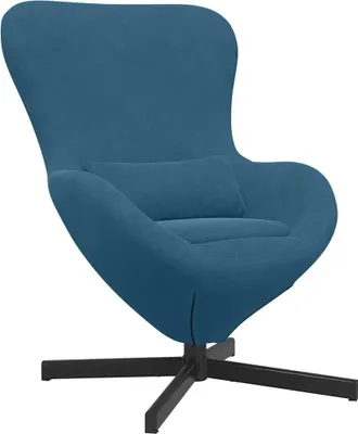 Image de vidaXL Fauteuil oeuf bleu 63 x 73 x 90 cm velours