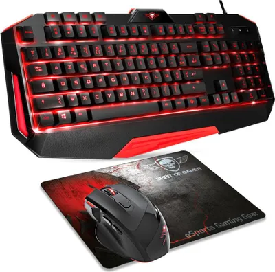 Obrázek produktu pro Spirit Of Gamer Pro-mk3 Herní klávesnice a myš červená červená jedna velikost